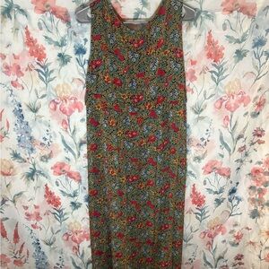 Vintage Floral Sleeveless Maxi Dress